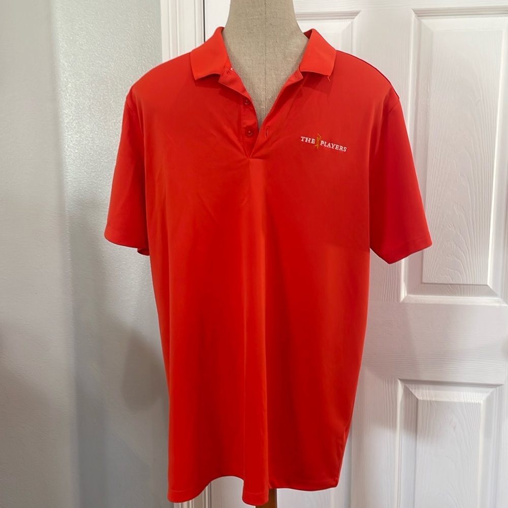 Nike polo shirt short sleeve dri fit performance the players orange men’s size L